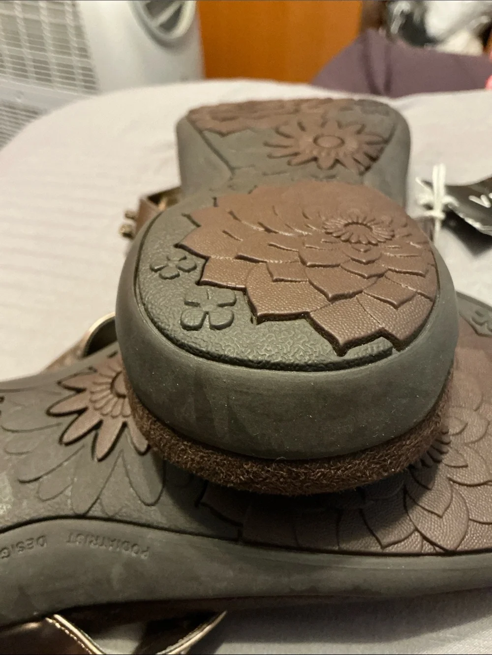 Vionic Brown Jeweled Toe-Post Sandals
